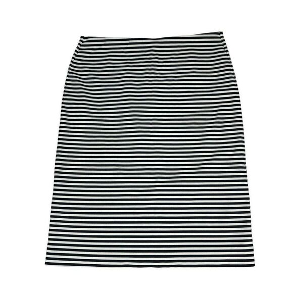 Garnet Hill striped skirt size 2 Black Cream - Picture 1 of 6